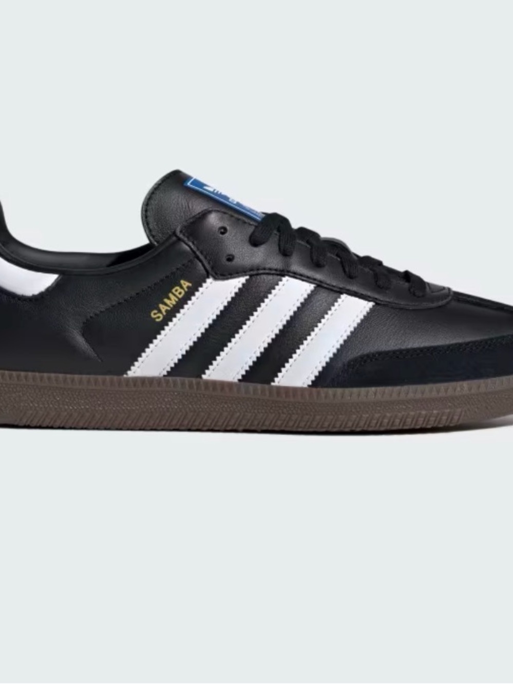 adidas Samba Black White Leather Sneakers with Gum Sole